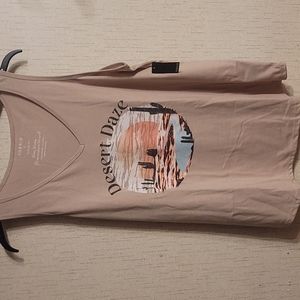 TORRID PLUS SIZE DESERT DAZE CLASSIC FIT V-NECK TANK: TAN: NWT: SZ 2X